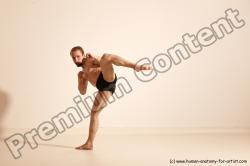 Underwear Martial art Man White Moving poses Slim Short Blond Dynamic poses Academic